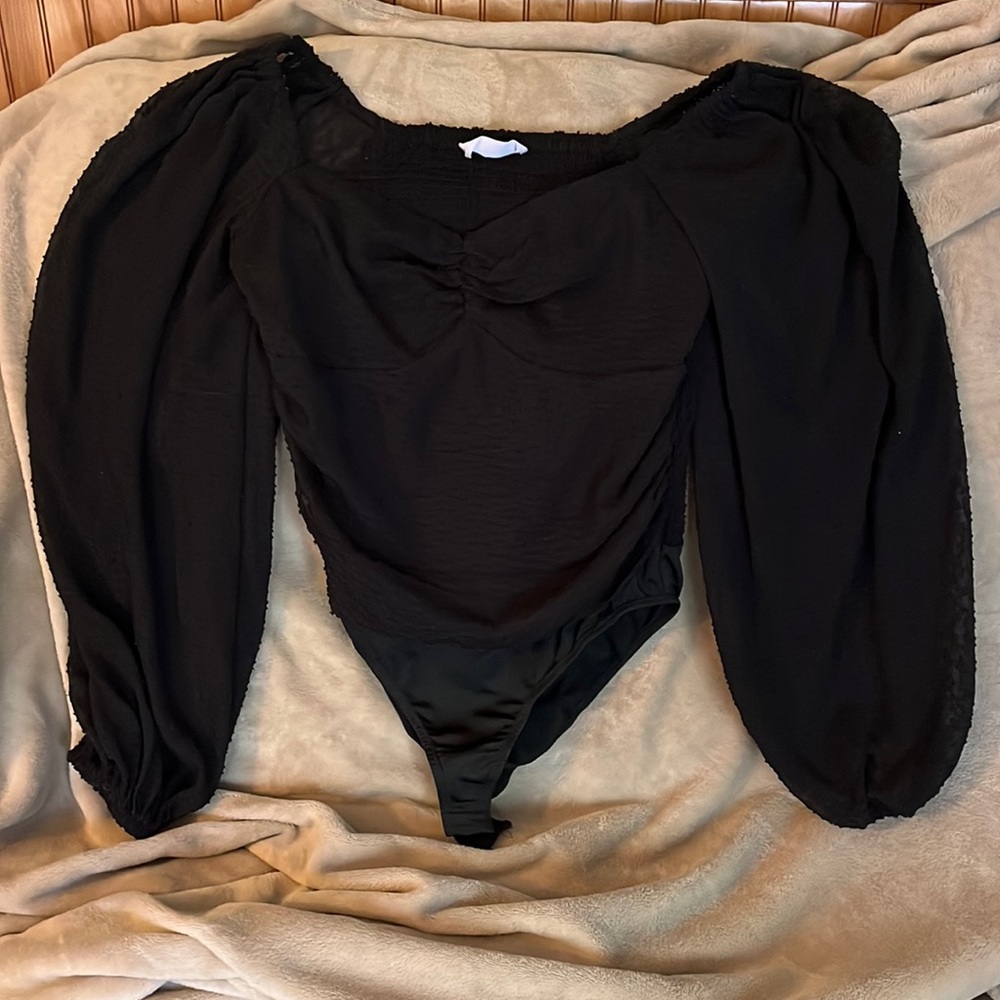 Showpo Balloon Sleeve Bodysuit